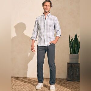 Faherty Men’s The Movement Sport Shirt- Grey Cream Plaid